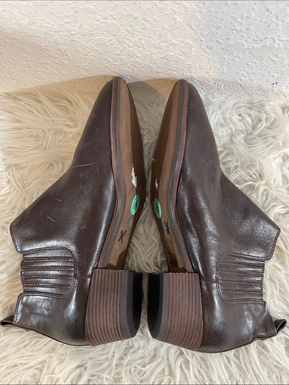 Michael Kors Boots Womens Size 9.5 Brown Leather Chelsea Ankle Booties Slip In